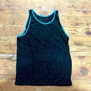 Black and teal soft tank.